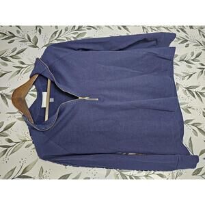 Pappagallos Shirt Blue Womens Size L Half Zip